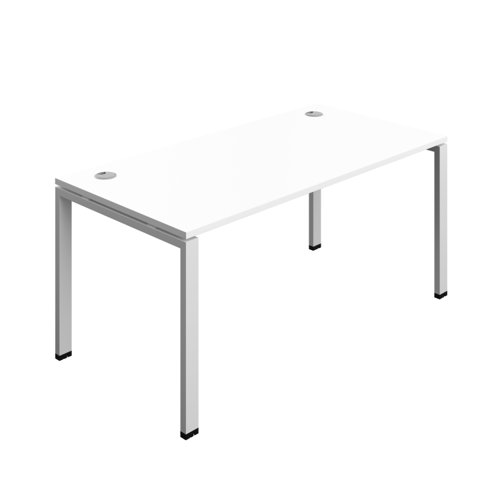 Synergy Bench with Cable Ports: 1 Person (FSC) : Goal Post Leg : 1600 800 White/Silver