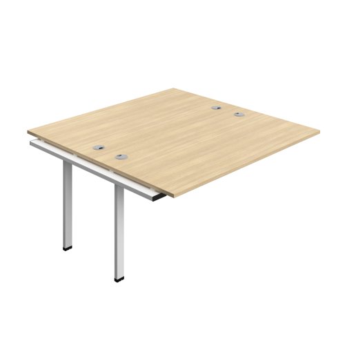 SYN1680CPNOWH2PX Synergy Bench Extension with Cable Ports: 2 Person (FSC) : 1600 800 Nova Oak/White