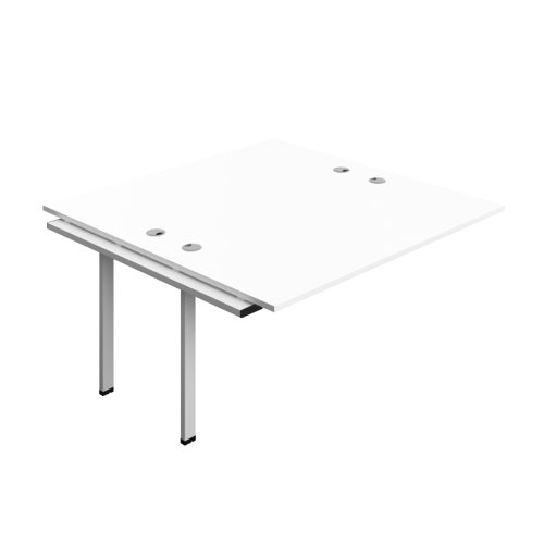 Synergy Bench Extension with Cable Ports: 2 Person (FSC) : 1600 800 White/Silver