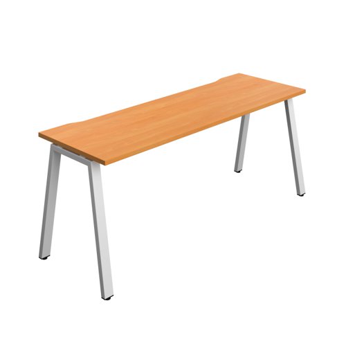 Synergy Bench with Cut Out: 1 Person (FSC) : A-Frame Leg : 1800 600 Beech/Silver