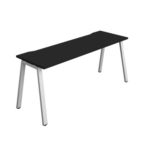 Synergy Bench with Cut Out: 1 Person (FSC) : A-Frame Leg : 1800 600 Black/Silver