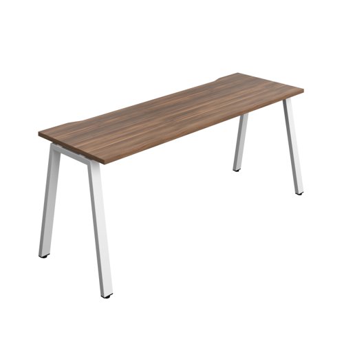 Synergy Bench with Cut Out: 1 Person (FSC) : A-Frame Leg : 1800 600 Dark Walnut/White