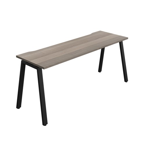 Synergy Bench with Cut Out: 1 Person (FSC) : A-Frame Leg : 1800 600 Grey Oak/Black