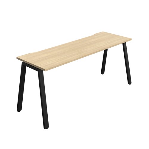 Synergy Bench with Cut Out: 1 Person (FSC) : A-Frame Leg : 1800 600 Nova Oak/Black