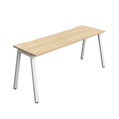 Synergy Bench with Cut Out: 1 Person (FSC) : A-Frame Leg : 1800 600 Nova Oak/White