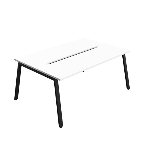 Synergy Bench with Cut Out: 2 Person (FSC) : A-Frame Leg : 1800 600 White/Black