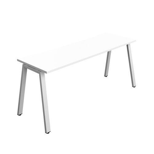 Synergy Bench with Cut Out: 1 Person (FSC) : A-Frame Leg : 1800 600 White/Silver