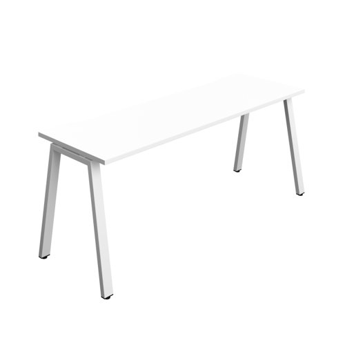Synergy Bench with Cut Out: 1 Person (FSC) : A-Frame Leg : 1800 600 White/White