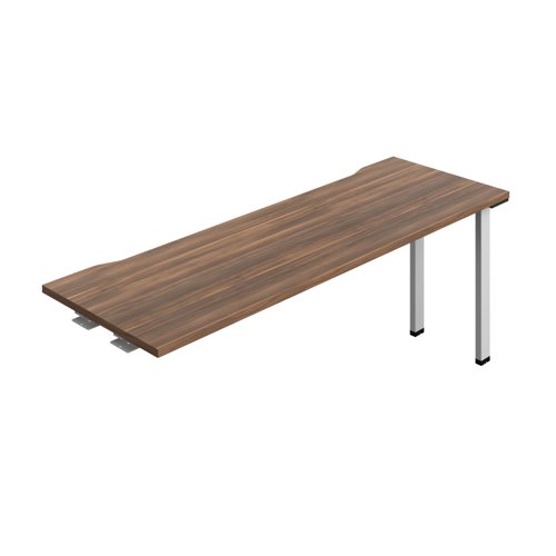 Synergy Bench Extension with Cut Out: 1 Person (FSC) : 1800 600 Dark Walnut/Silver