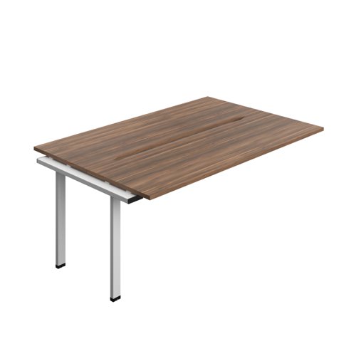 Synergy Bench Extension with Cut Out: 2 Person (FSC) : 1800 600 Dark Walnut/Silver