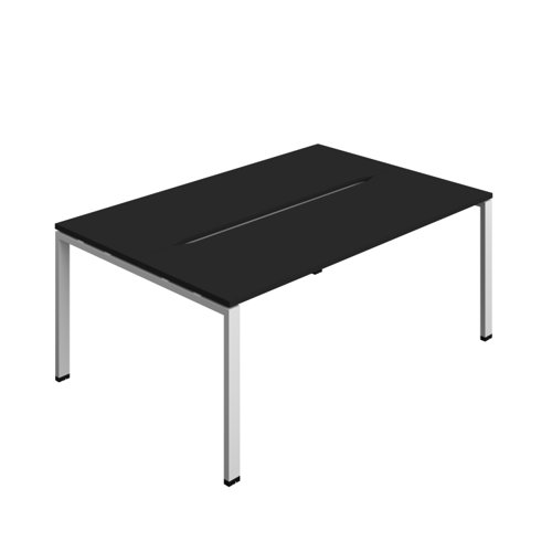Synergy Bench with Cut Out: 2 Person (FSC) : Goal Post Leg : 1800 600 Black/Silver