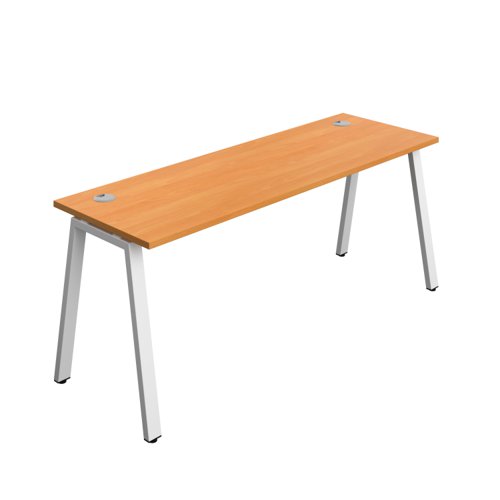 Synergy Bench with Cable Ports: 1 Person (FSC) : A-Frame Leg : 1800 600 Beech/White