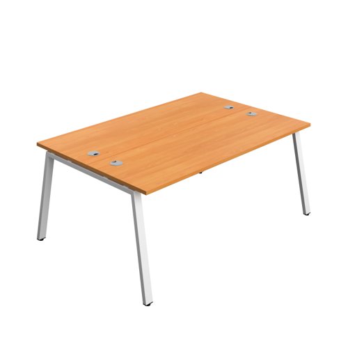 Synergy Bench with Cable Ports: 2 Person (FSC) : A-Frame Leg : 1800 600 Beech/White
