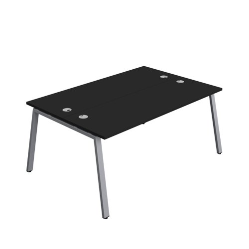 Synergy Bench with Cable Ports: 2 Person (FSC) : A-Frame Leg : 1800 600 Black/Silver
