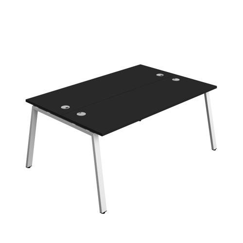 Synergy Bench with Cable Ports: 2 Person (FSC) : A-Frame Leg : 1800 600 Black/White