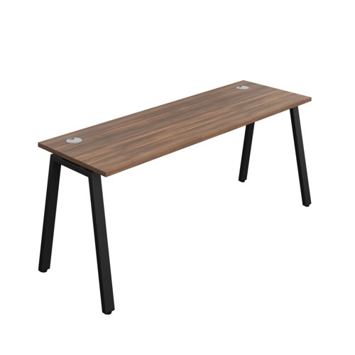 Synergy Bench with Cable Ports: 1 Person (FSC) : A-Frame Leg : 1800 600 Dark Walnut/Black