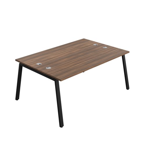 Synergy Bench with Cable Ports: 2 Person (FSC) : A-Frame Leg : 1800 600 Dark Walnut/Black