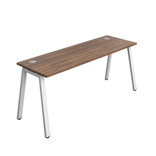 Synergy Bench with Cable Ports: 1 Person (FSC) : A-Frame Leg : 1800 600 Dark Walnut/White