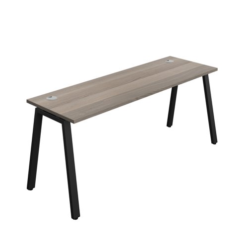 Synergy Bench with Cable Ports: 1 Person (FSC) : A-Frame Leg : 1800 600 Grey Oak/Black