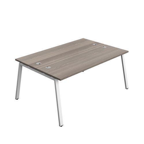 Synergy Bench with Cable Ports: 2 Person (FSC) : A-Frame Leg : 1800 600 Grey Oak/White