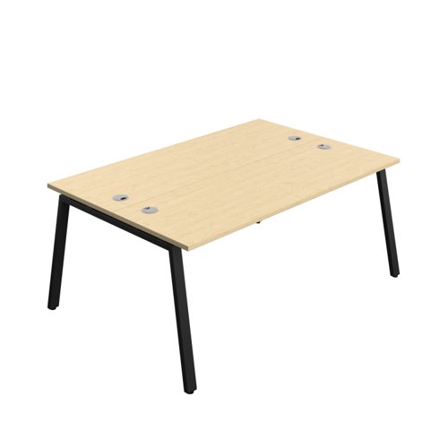 Synergy Bench with Cable Ports: 2 Person (FSC) : A-Frame Leg : 1800 600 Maple/Black