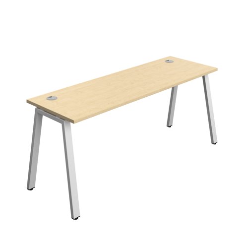Synergy Bench with Cable Ports: 1 Person (FSC) : A-Frame Leg : 1800 600 Maple/Silver
