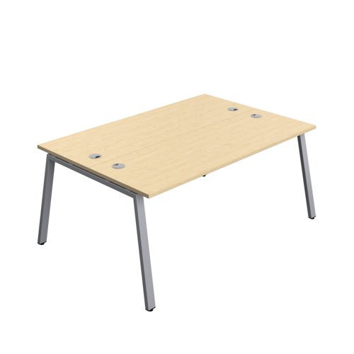 Synergy Bench with Cable Ports: 2 Person (FSC) : A-Frame Leg : 1800 600 Maple/Silver
