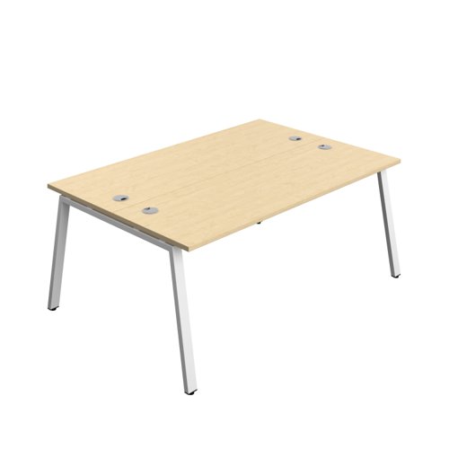 Synergy Bench with Cable Ports: 2 Person (FSC) : A-Frame Leg : 1800 600 Maple/White