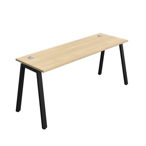 Synergy Bench with Cable Ports: 1 Person (FSC) : A-Frame Leg : 1800 600 Nova Oak/Black