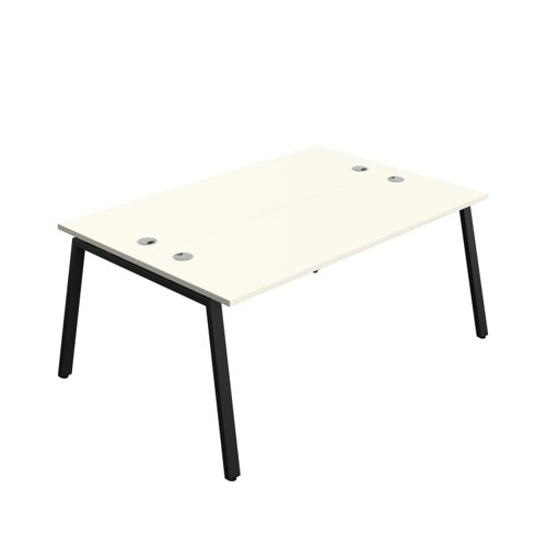 Synergy Bench with Cable Ports: 2 Person (FSC) : A-Frame Leg : 1800 600 White/Black