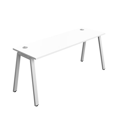 Synergy Bench with Cable Ports: 1 Person (FSC) : A-Frame Leg : 1800 600 White/Silver