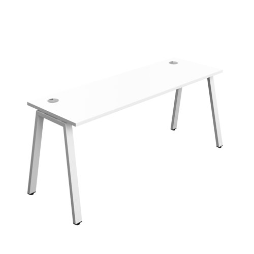 Synergy Bench with Cable Ports: 1 Person (FSC) : A-Frame Leg : 1800 600 White/White