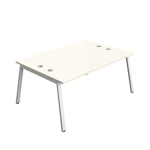 Synergy Bench with Cable Ports: 2 Person (FSC) : A-Frame Leg : 1800 600 White/White