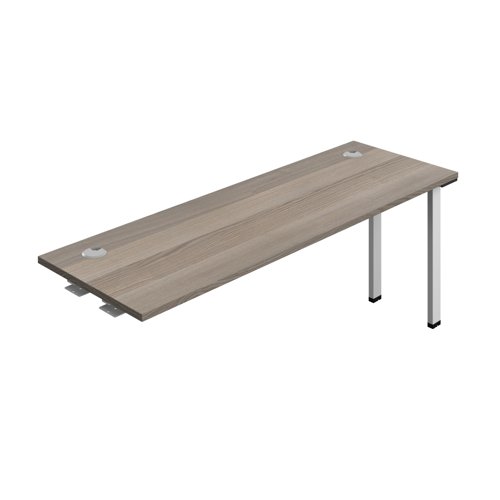 Synergy Bench Extension with Cable Ports: 1 Person (FSC) : 1800 600 Grey Oak/Silver