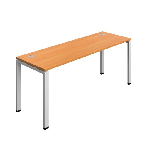 Synergy Bench with Cable Ports: 1 Person (FSC) : Goal Post Leg : 1800 600 Beech/Silver