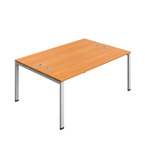 Synergy Bench with Cable Ports: 2 Person (FSC) : Goal Post Leg : 1800 600 Beech/Silver