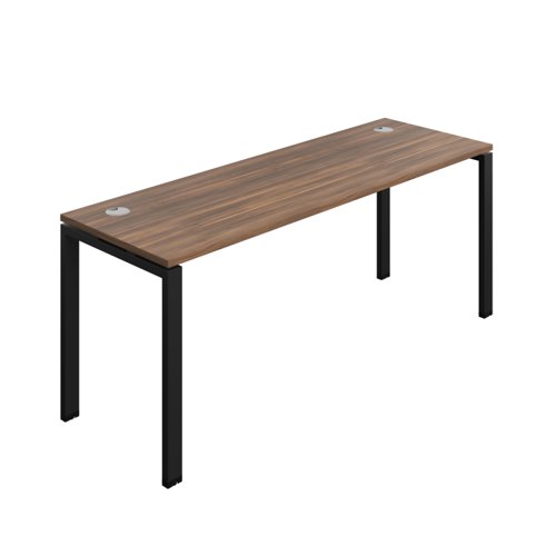Synergy Bench with Cable Ports: 1 Person (FSC) : Goal Post Leg : 1800 600 Dark Walnut/Black