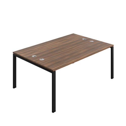 Synergy Bench with Cable Ports: 2 Person (FSC) : Goal Post Leg : 1800 600 Dark Walnut/Black