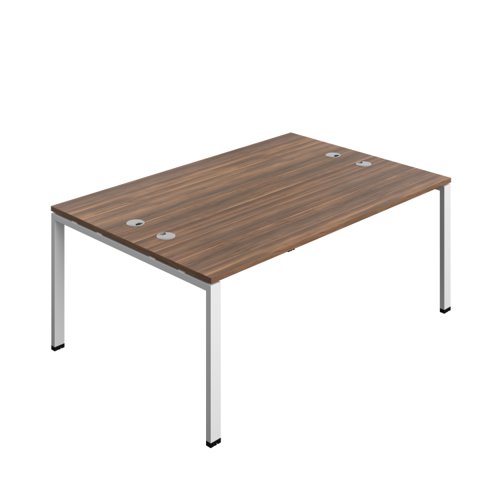 Synergy Bench with Cable Ports: 2 Person (FSC) : Goal Post Leg : 1800 600 Dark Walnut/White