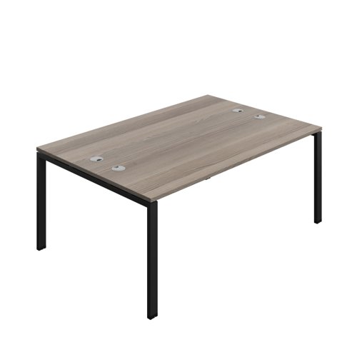 Synergy Bench with Cable Ports: 2 Person (FSC) : Goal Post Leg : 1800 600 Grey Oak/Black