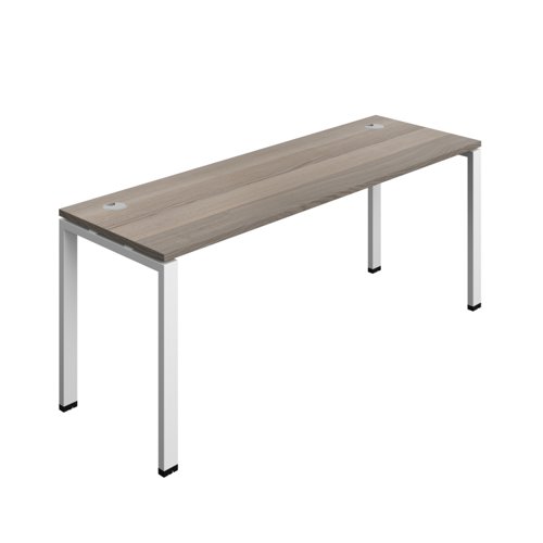 Synergy Bench with Cable Ports: 1 Person (FSC) : Goal Post Leg : 1800 600 Grey Oak/White