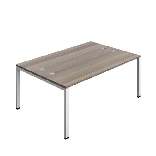 Synergy Bench with Cable Ports: 2 Person (FSC) : Goal Post Leg : 1800 600 Grey Oak/White