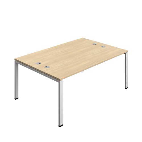 Synergy Bench with Cable Ports: 2 Person (FSC) : Goal Post Leg : 1800 600 Nova Oak/Silver