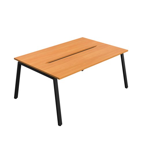 Synergy Bench with Cut Out: 2 Person (FSC) : A-Frame Leg : 1800 700 Beech/Black
