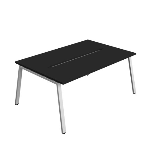 Synergy Bench with Cut Out: 2 Person (FSC) : A-Frame Leg : 1800 700 Black/Silver