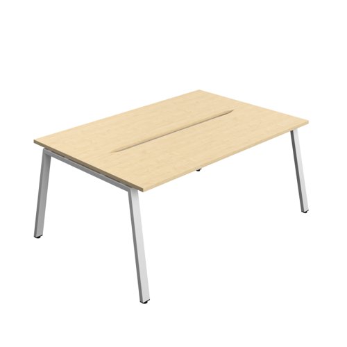 Synergy Bench with Cut Out: 2 Person (FSC) : A-Frame Leg : 1800 700 Maple/Silver