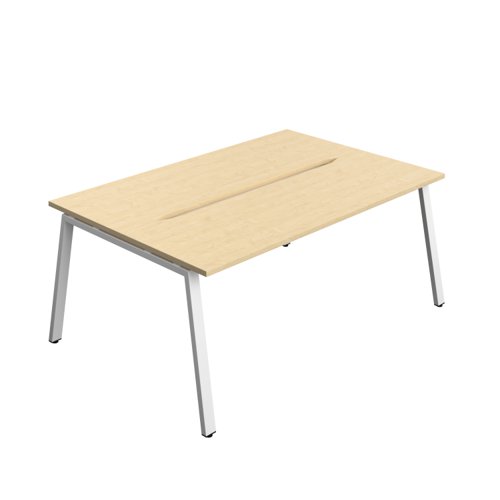 Synergy Bench with Cut Out: 2 Person (FSC) : A-Frame Leg : 1800 700 Maple/White