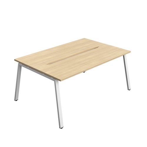 Synergy Bench with Cut Out: 2 Person (FSC) : A-Frame Leg : 1800 700 Nova Oak/White
