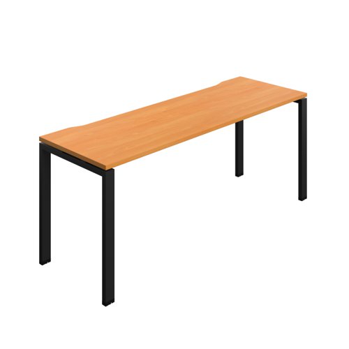 Synergy Bench with Cut Out: 1 Person (FSC) : Goal Post Leg : 1800 700 Beech/Black
