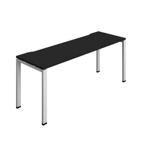 Synergy Bench with Cut Out: 1 Person (FSC) : Goal Post Leg : 1800 700 Black/Silver